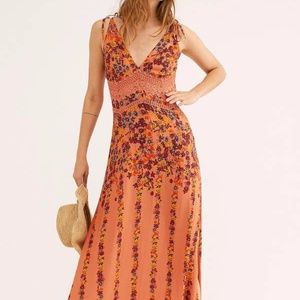 Free People Claire Printed Maxi Slip